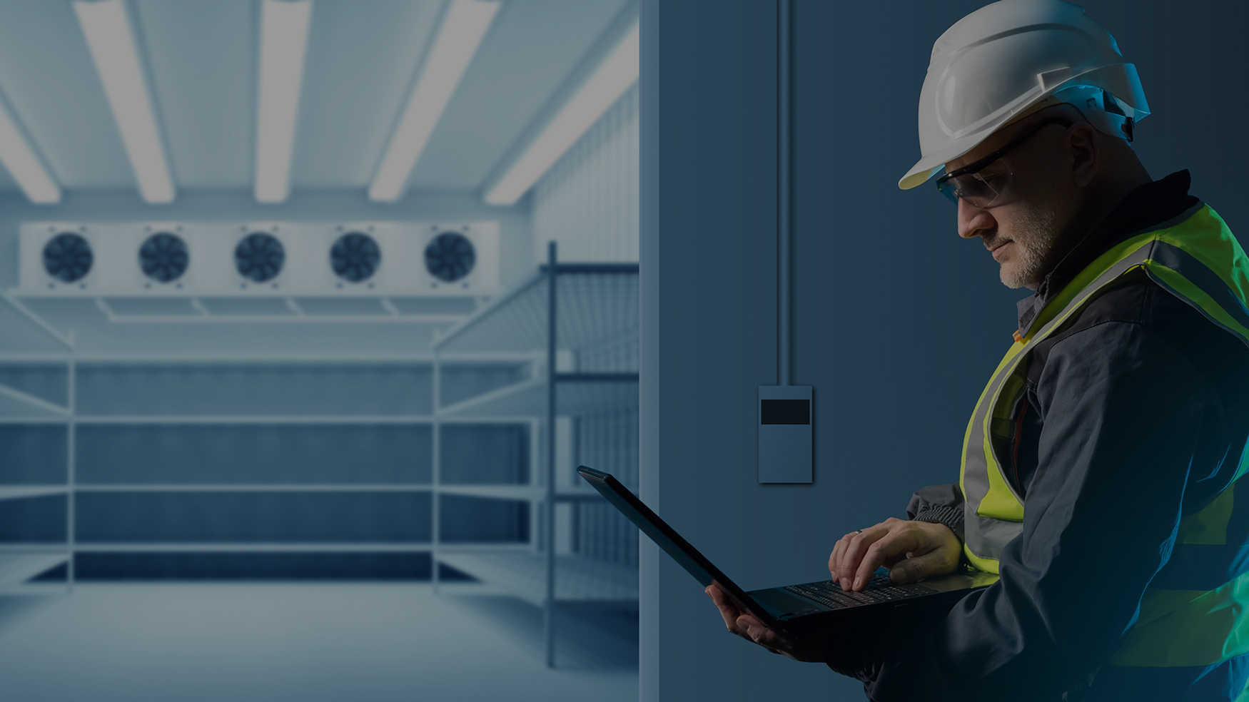 Lincoln Mechanical worker reviewing refrigeration and hvac data